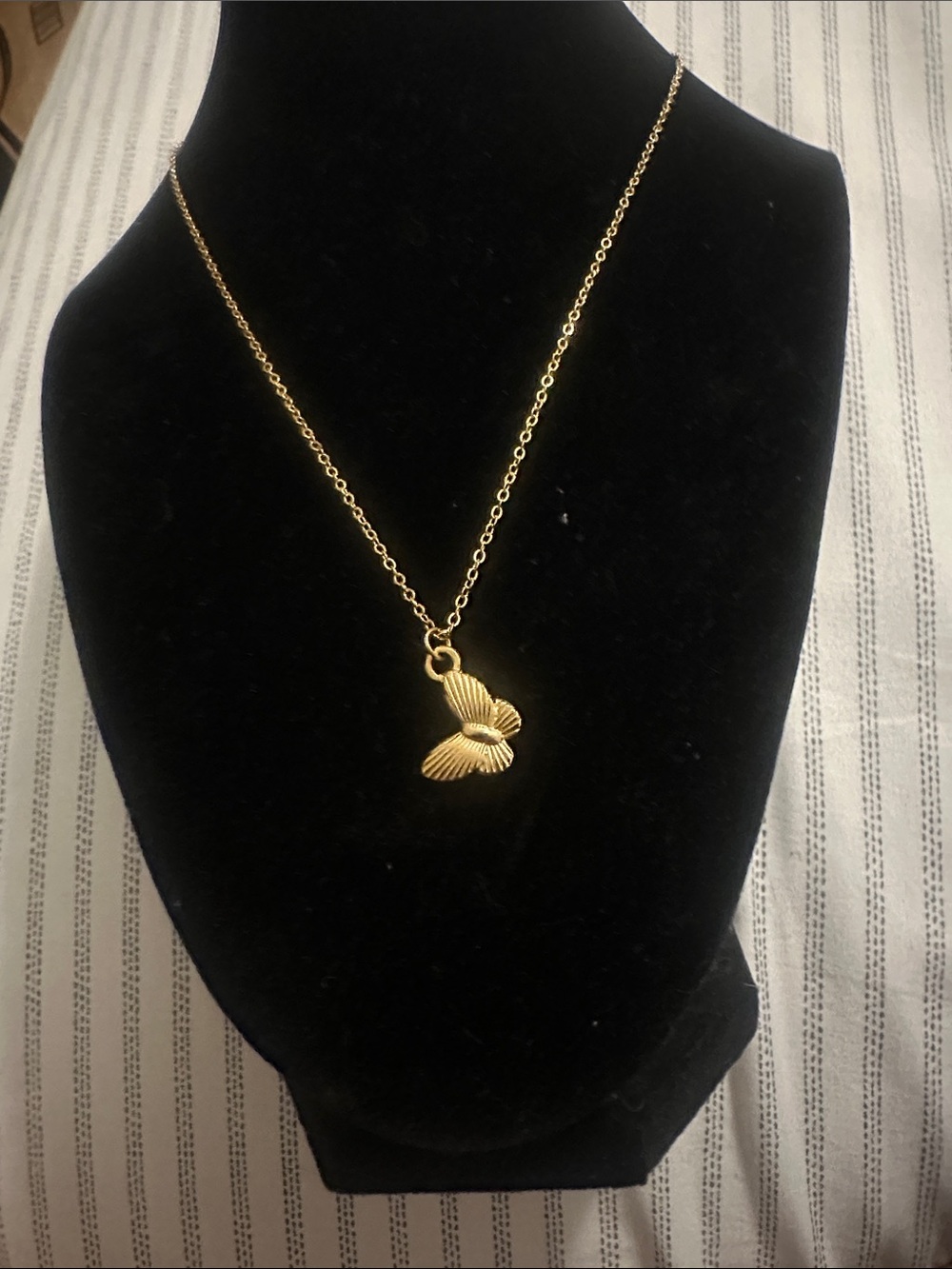 Gold Butterfly Charm Necklace for Women